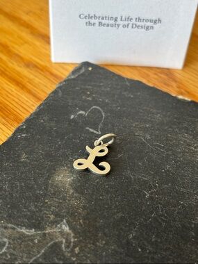 New small JA script initial charm L Sterling